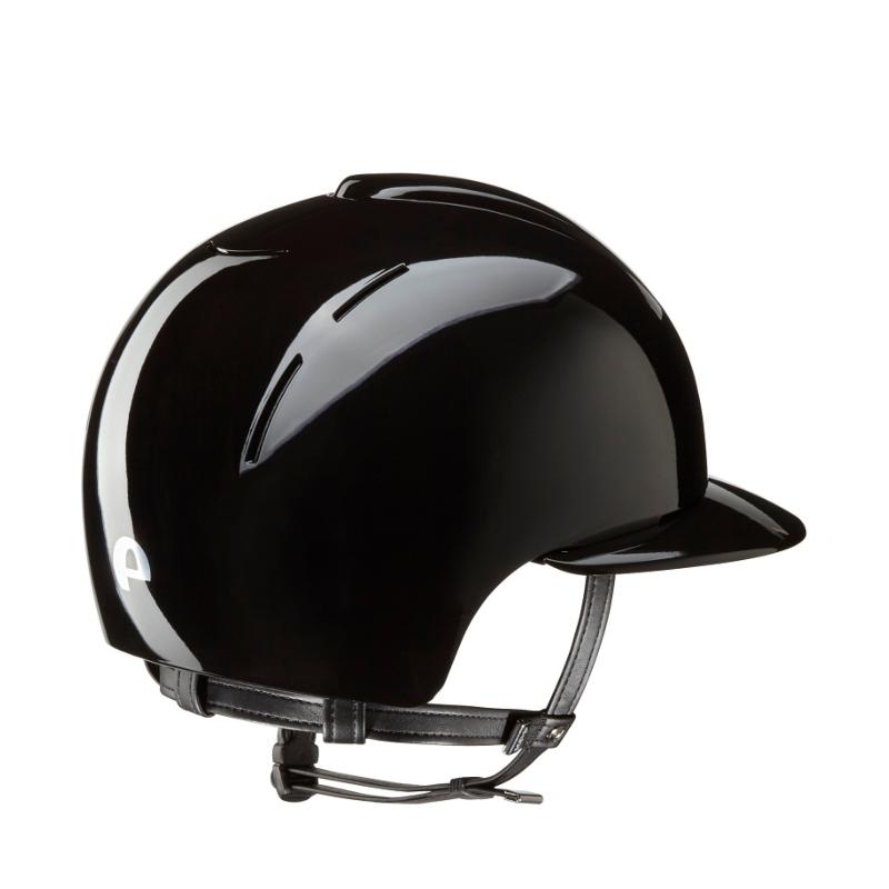 KEP ITALIA - Casque équitation SMART POLISH Grande Visière Polo NOIR TAILLE 51 CM coque M