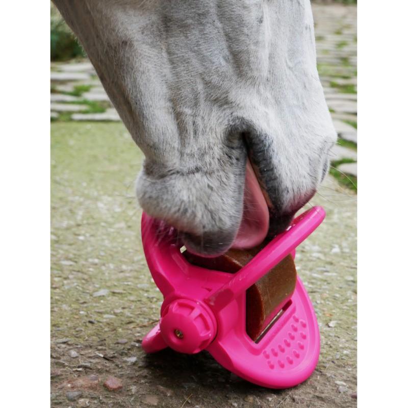 LIKIT - Support de pierre à lécher pour Cheval au Box BIZZY BALL BLEU