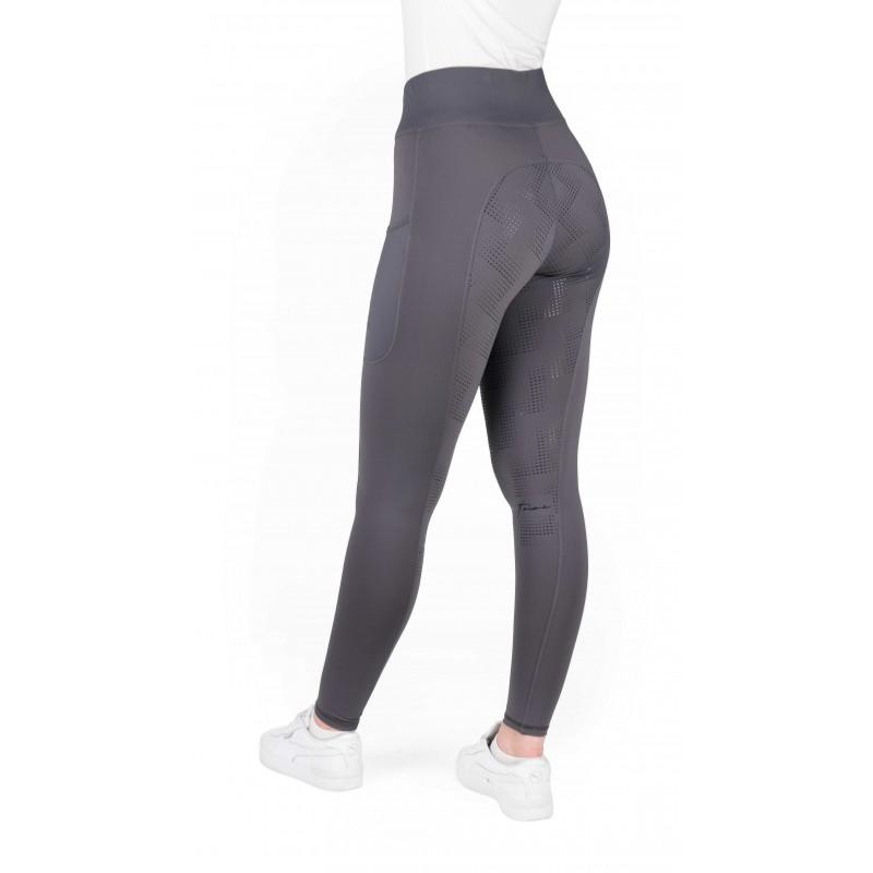 EQUITHEME - Legging Equitation Femme Taille croisée FLORA 34 FR FEMME NOIR