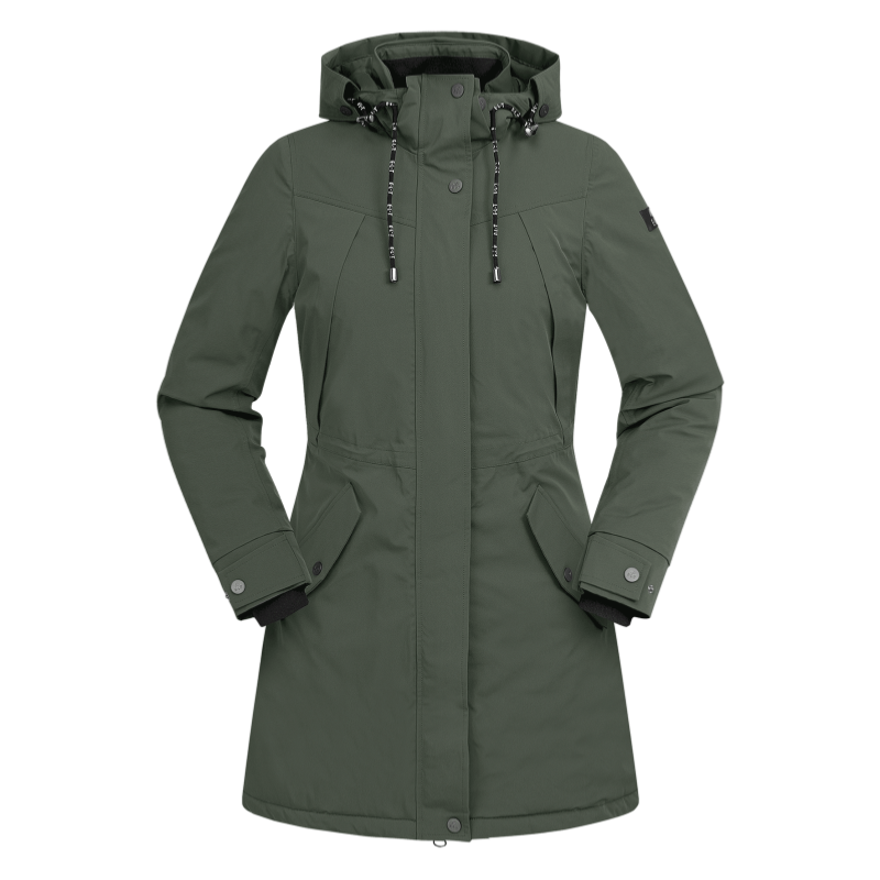 ELT - Parka Equitation FEMME Mi Longue HIVER ONTARIO XS FEMME OLIVE FONCE