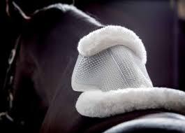 ACAVALLO - Amortisseur de Dos en Gel Bordure Mouton Véritable Bordure Mouton NOIR TAILLE CHEVAL