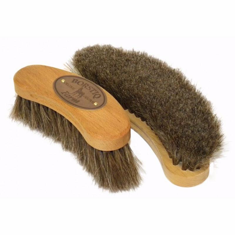 BORSTIQ - Brosse Banane  Ergonomique Dos Bois en Crins Petit Modèle 180 mm