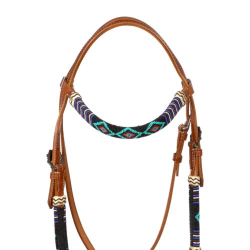 POOL'S - Bridon Western cuir décor perles PERLA
