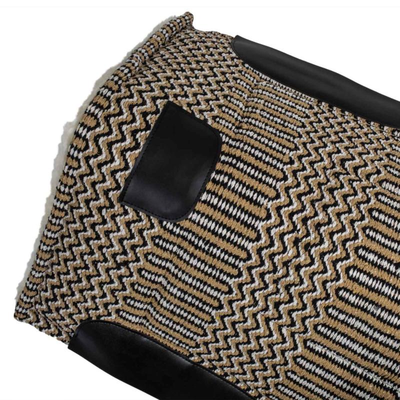 BURIONI - Tapis Western Laine et Mouton AZTEC BLEU ROI