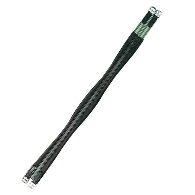 ZALDI - Sangle anatomique en cuir matelassé 1 côté élastique largeur 80 MM NOIR 80 CM