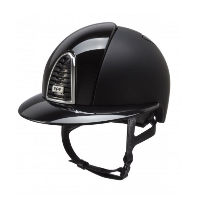KEP ITALIA - Casque CROMO 2.0 Textile/Polish Visière polo Modulable Noir Tour de Grille Chromé TAILLE 51 CM