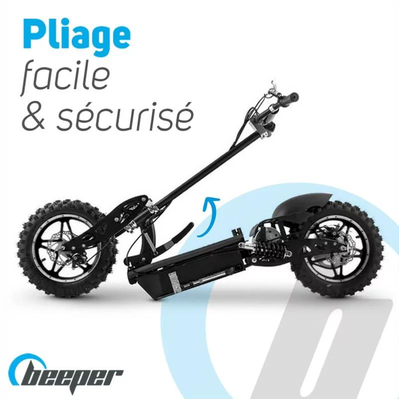 BEEPER - Trottinette Electrique Cavalier Tout terrain CROSS Avec Siège TROTTINETTE CROSS 1000W PLOMB