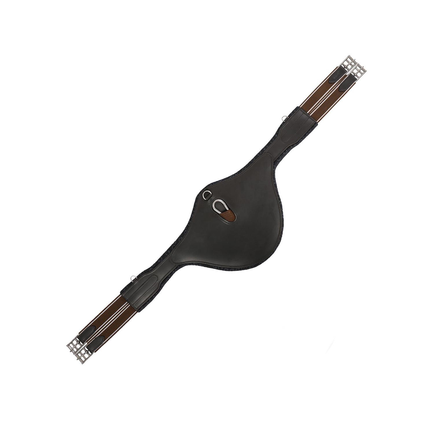 EQUESTRO - Bavette à mousqueton en cuir matelassé taille Poney à Cheval 