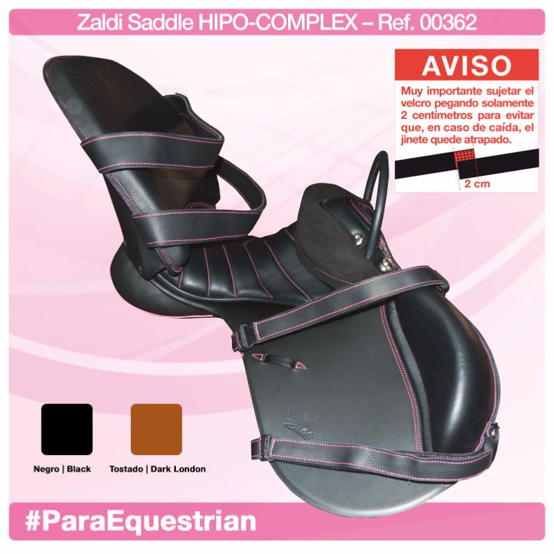 ZALDI - Selle Equithérapie sur mesure avec dossier PARAOLIMPICA HIPO NOIR