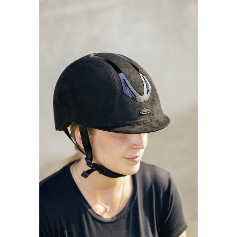 CHOPLIN - Casque Equitation velours AREO VELVET Taille : 49/51 NOIR MAT