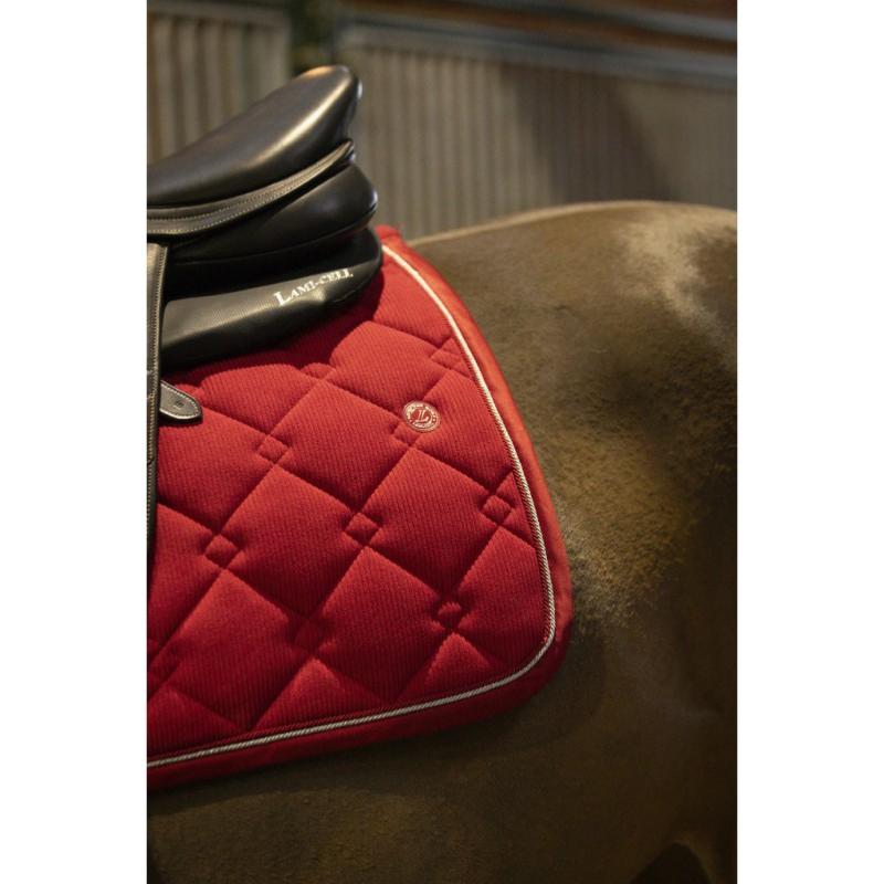 LAMI-CELL - Chabraque Velours Piquage Losange Effet 3D LUXIN ROUGE