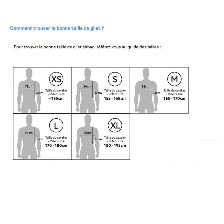 SEAVER Safefit - Gilet Airbag Enfant slimfit sur ou sous une veste XXS ENFANT