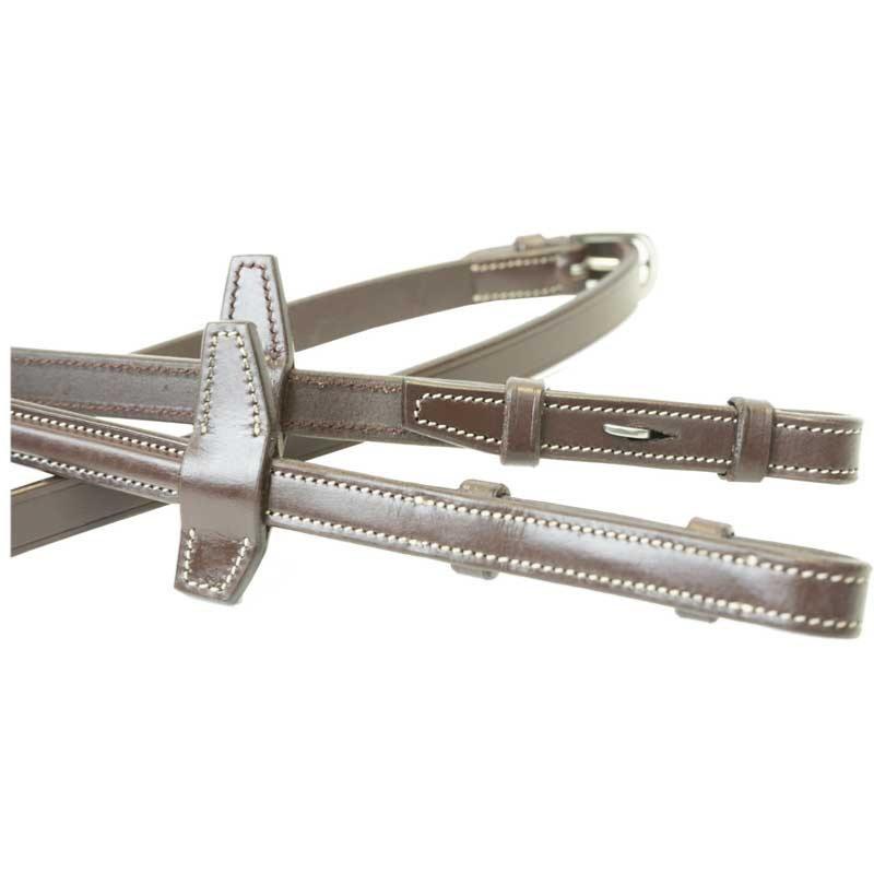 SIGNATURE by ANTARES - Rênes en Cuir Souples 16MM et Mains Grip Petits Picots