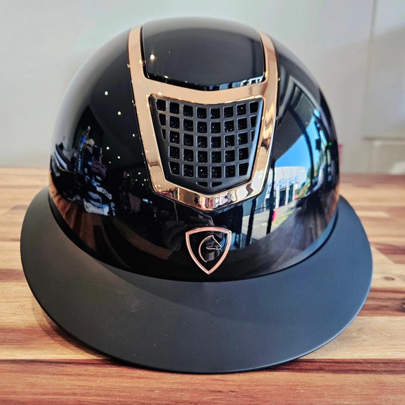 EQUITHEME - Casque AIRY LM Technologie MIPS Anti Impacts Multidirectionnels Taille S 53/55 CM NOIR CARBONENE