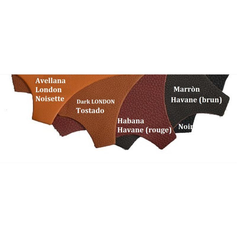 ZALDI - Sangle anatomique en cuir matelassé 1 côté élastique largeur 80 MM NOIR 80 CM