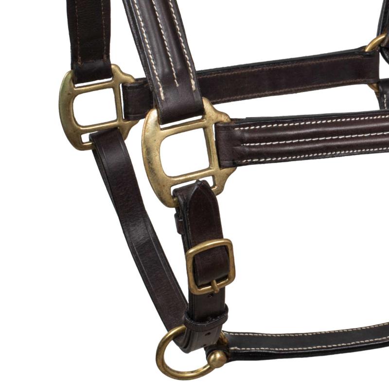 SUPREME - Licol en cuir triple épaisseur multi réglage matelassé NOIR PONEY