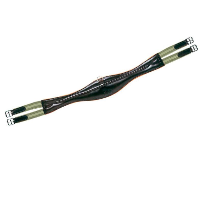 ZALDI - Sangle anatomique en cuir matelassé élastique largeur 120 MM NOIR 80 CM