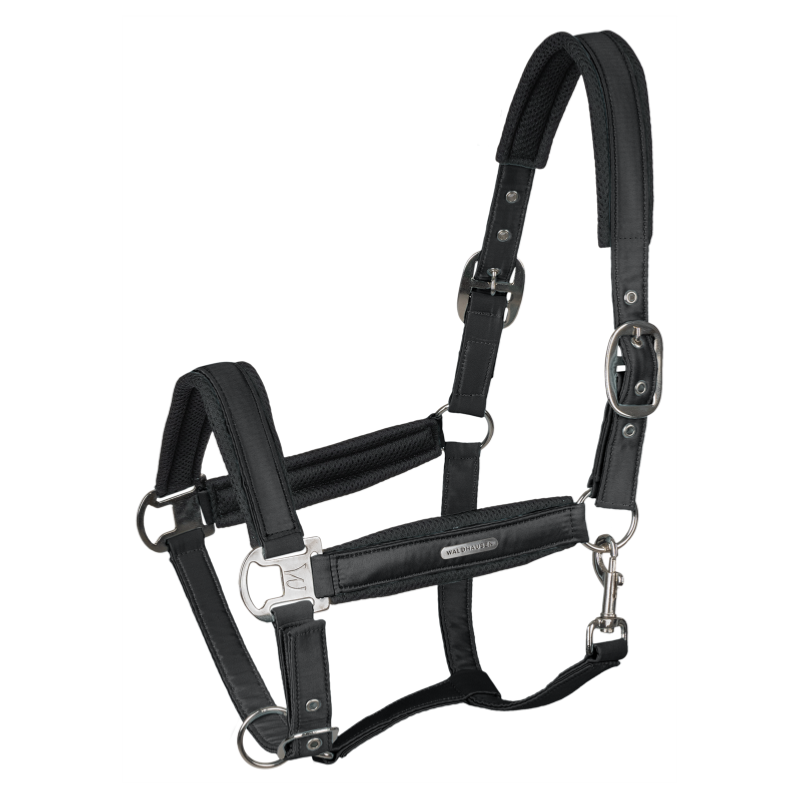 WALDHAUSEN - Licol synthétique satiné doublé maille BREATH PONEY NOIR