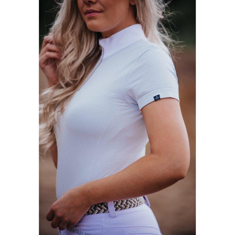 MOUNTAIN HORSE - Polo Concours Femme Sans Coutures avec Col Zip HONEY