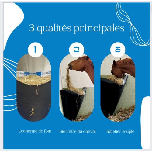 FLEXI MANGEOIRE - Râtelier à foin en caoutchouc pour fixation murale au box