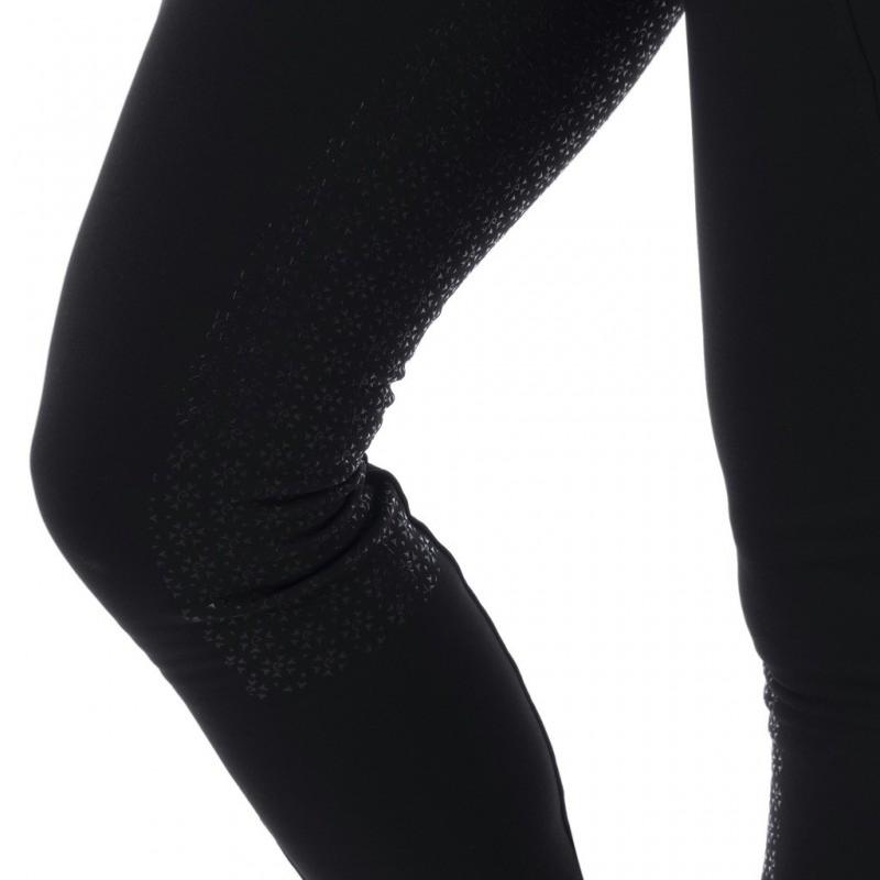 EQUITHEME - Legging Equitation Softshell à Poches Zippées DOLMYT fond Silicone 32 FR FEMME NOIR