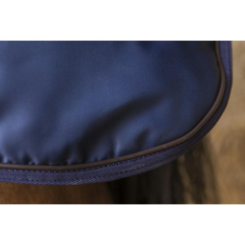 Couverture d'Ecurie Col Fourrure TEDDY Matelassée 200G, EQUITHEME 125 cm/5'9/175 cm MARINE/ECRU