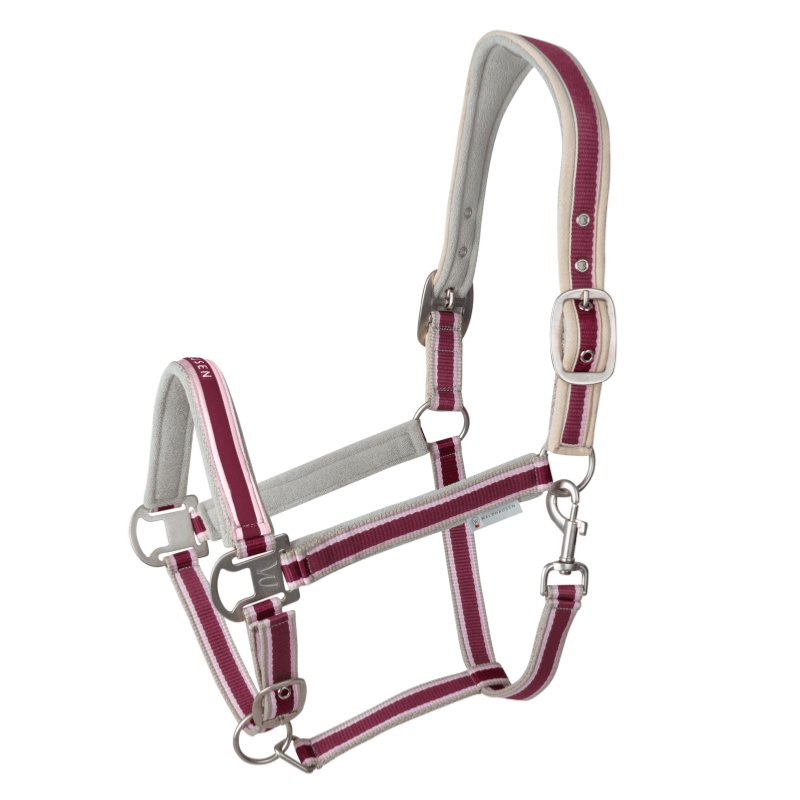 WALDHAUSEN - Licol synthétique doublé velours réglable ATHELTIC PONEY ROUGE/BEIGE