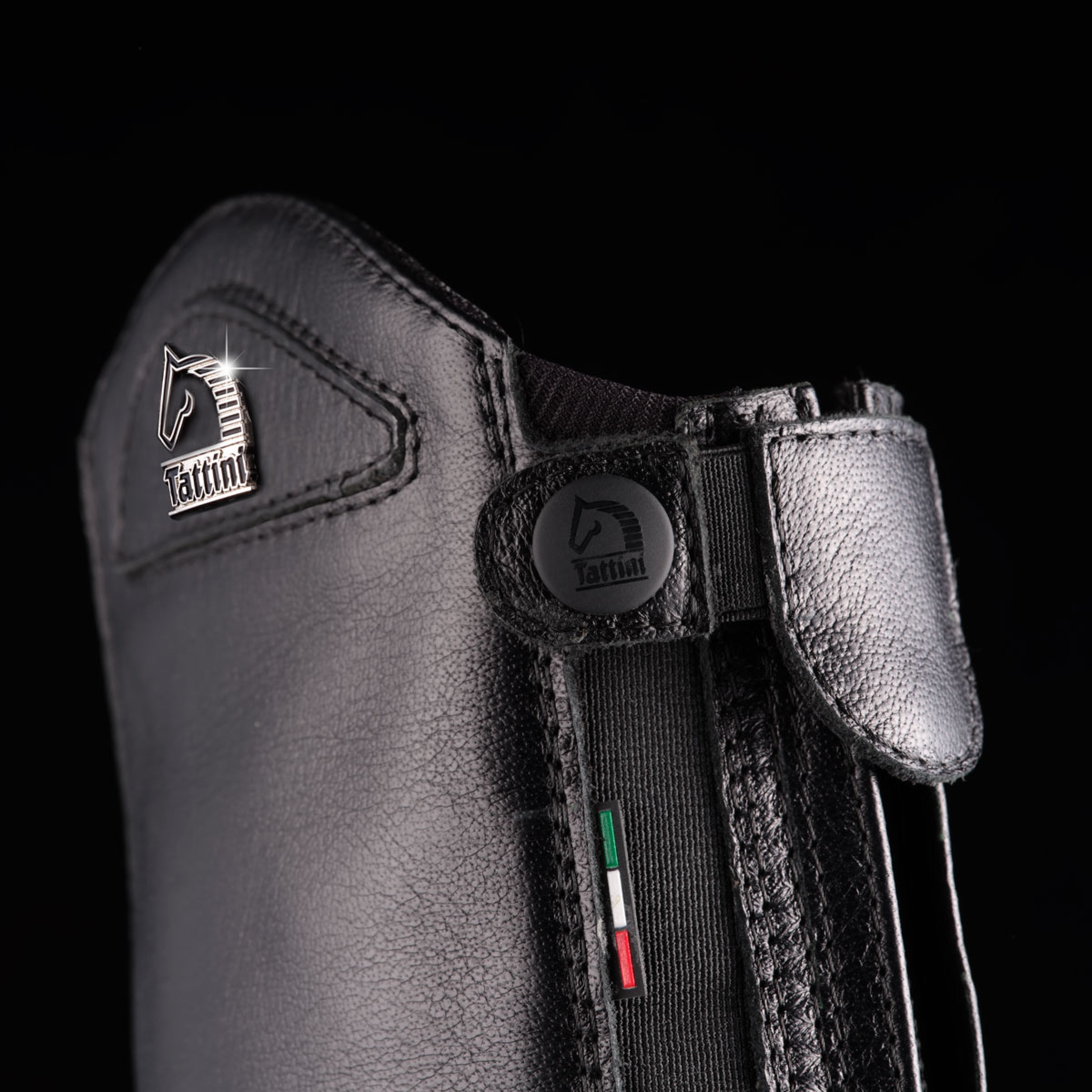 TATTINI - Bottes équitation cuir grainé avec semelle sport SEGUGIO SH XXS NOIR 37 FR