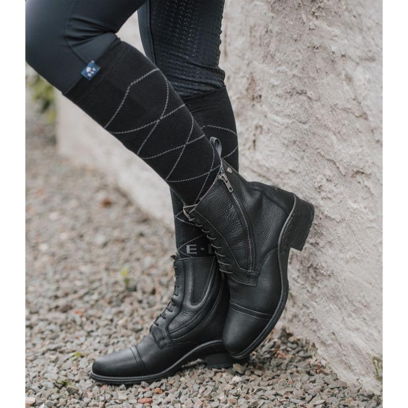 ELT - Boots equitation jodhpur en Cuir grainé à Lacets et Zip NEWCASTLE 36 FR