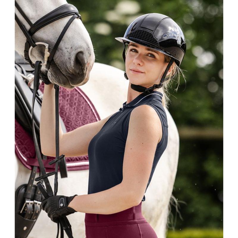 ELT - Polo respirant femme sans manches col zippé PARIS S FEMME MARINE