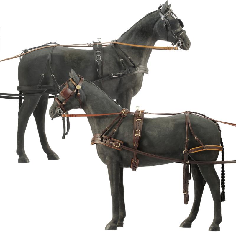 DASLO - Harnais d'Attelage 4 Roues Complet en Cuir