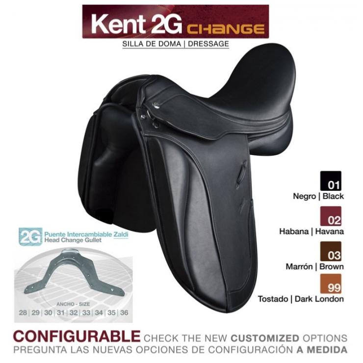 ZALDI - Selle de Dressage KENT 2G sur mesure NOIR 16.5 POUCES