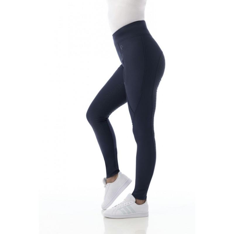 EQUITHEME - Legging Equitation Softshell à Poches Zippées DOLMYT fond Silicone