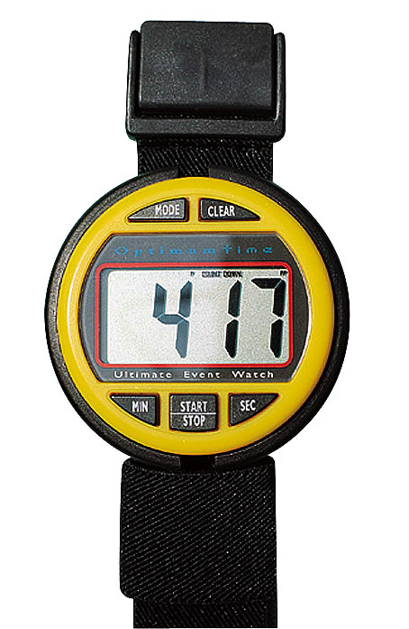 Montre Chronomètre Étanche pour Cavalier,  OPTIMUM TIME JAUNE