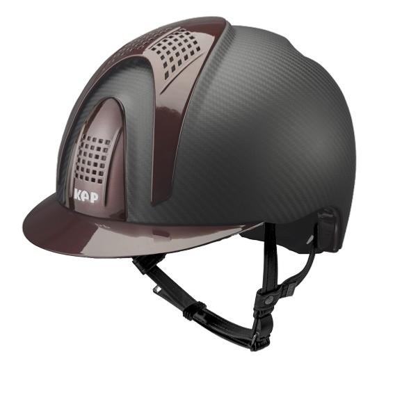 KEP ITALIA -  E-LIGHT Casque équitation Coque Carbone MATT 3 Inserts TAILLE 51 CM NOIR 3 éléments BLEU