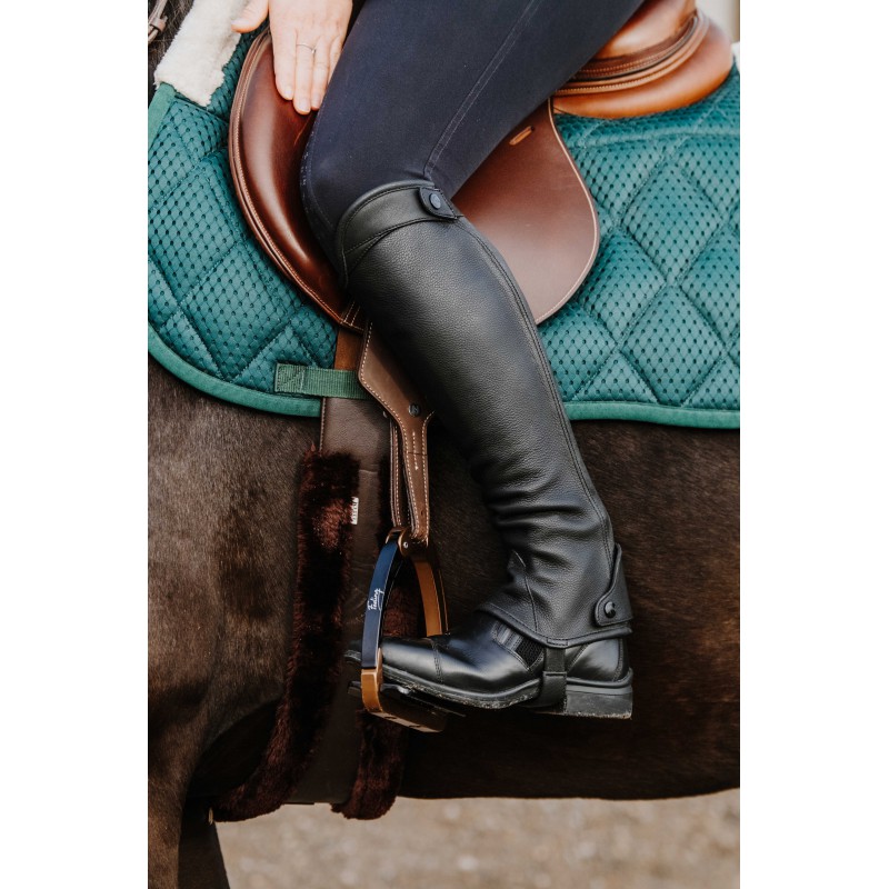 EQUITHEME - Chaps équitation cuir grainé fin SELECT XS TALL