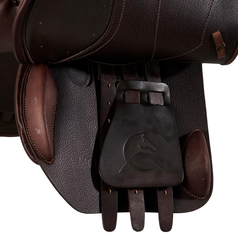 ACAVALLO - Selle Obstacle Semie Creuse cuir doublé veau MAG MODIGLIANI 16.5 POUCES NOIR