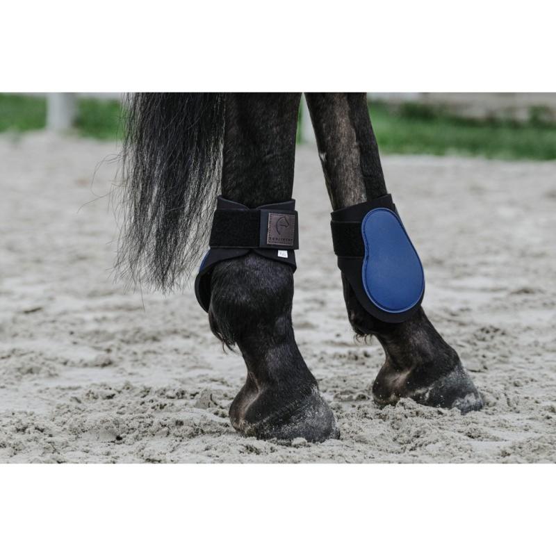 EQUITHEME - Protège boulets à Coque et Velcro élastique TARA VERT CANARD S PONEY