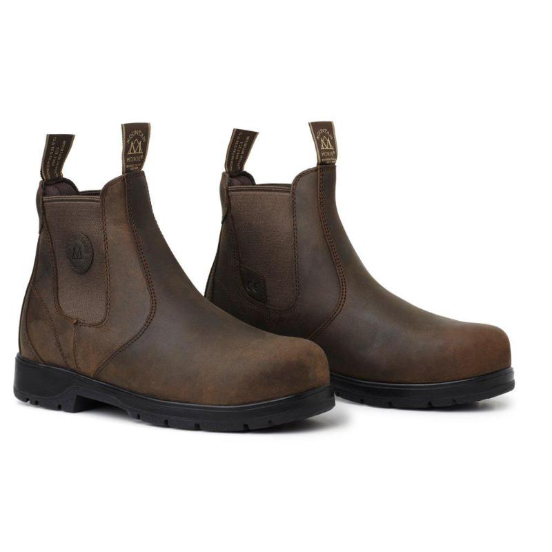 MOUNTAIN HORSE - Boots de Sécurité Cuir Huilé PROTECTIVE JOD Choisir une Taille NOIR