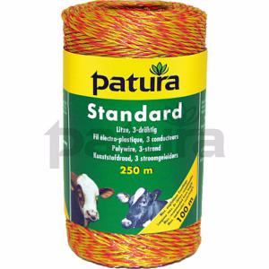 PATURA - Fil électro-plastique STANDARD, Rouleau de 250 m, jaune-orange pour clôture