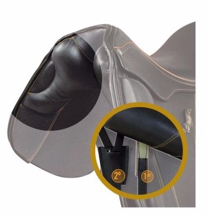 ZALDI  - Selle Dressage SANJORGE creuse ou semie creuse sur mesure 15.5 pouces NOIR