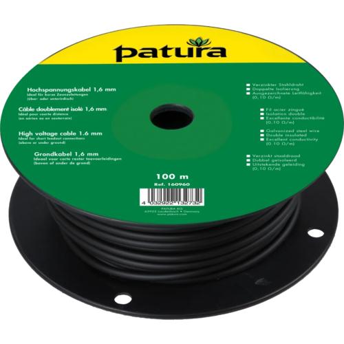 PATURA - Câble haute tension 1,6 mm pour clôture électrique , Rouleau de 100 m