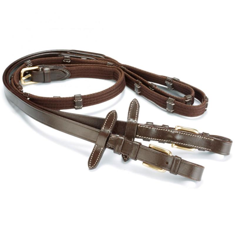 DASLO - Rênes en toile sangle et cuir 9 Arrêtoirs 16 MM