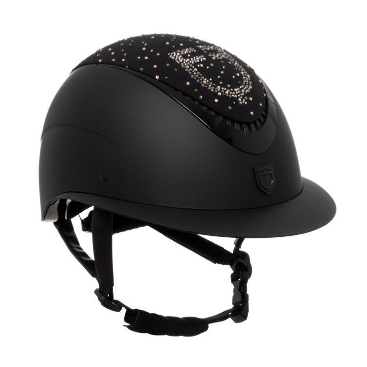 EQUESTRO - Casque d'Equitation Visière large ou courte et paillettes PROXIMA