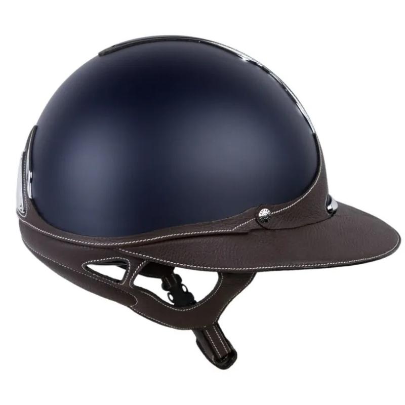 ANTARES - Casque GALAXY Marine Cuir Choco Visière ECLIPSE 54 S MARINE/CHOCO