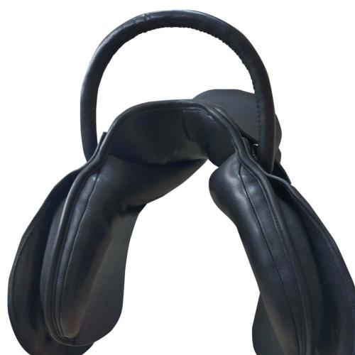 SULEX - Selle anglaise Éducative cuir avec Poignée rigide 18 pouces 