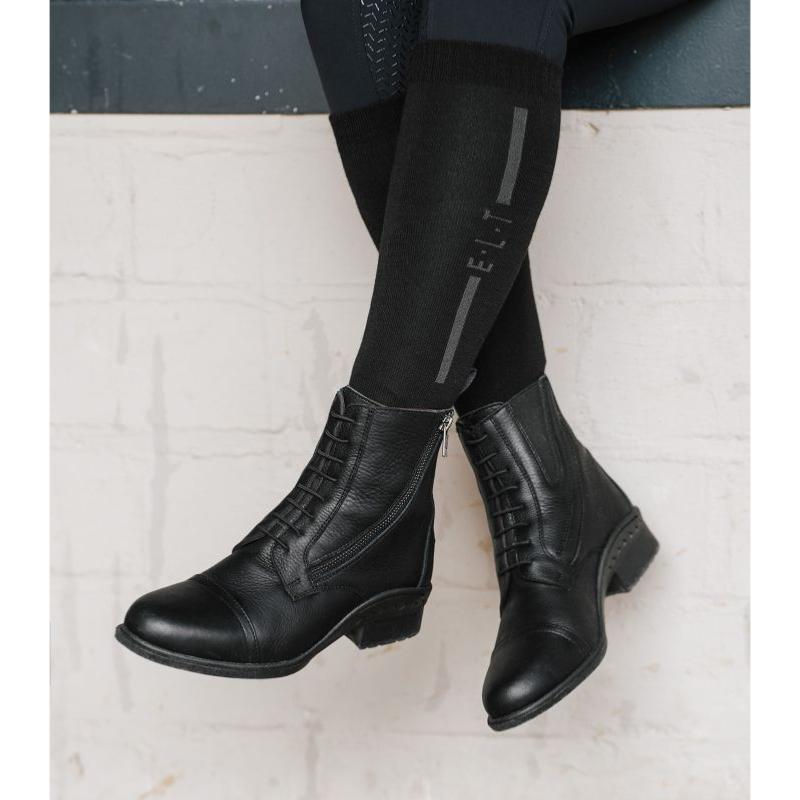 ELT - Boots equitation jodhpur en Cuir grainé à Lacets et Zip NEWCASTLE 36 FR