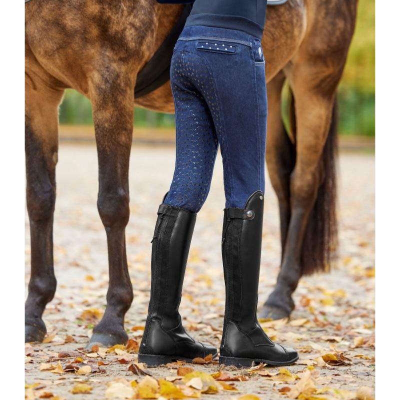 ELT - Bottes équitation enfant à Lacets Aspect Cuir PORTLAND 30 FR Mollet 24 Hauteur 33