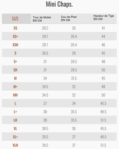 PARLANTI - Mini Chaps Lisses en Cuir Italien XS+