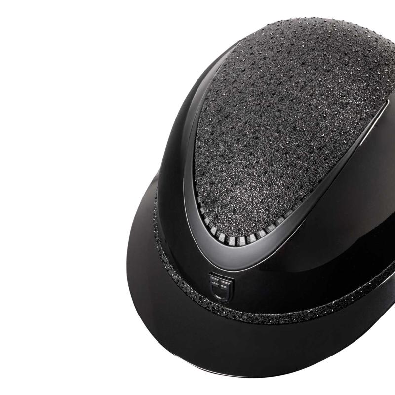 EQUESTRO - Casque d'Equitation strass à grande visière LUXE TAILLE S 52- 54 CM